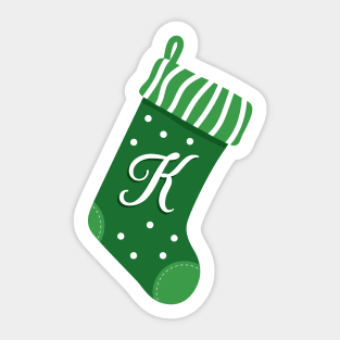 Christmas Stocking with the Letter K Sticker